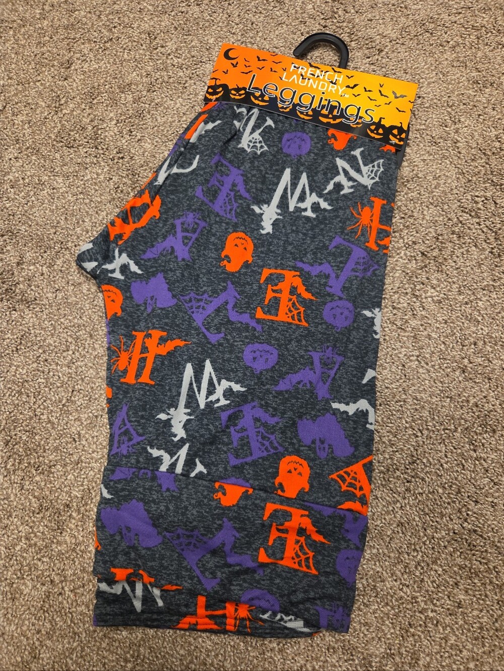 French Laundry Leggings Halloween Print Size 1X